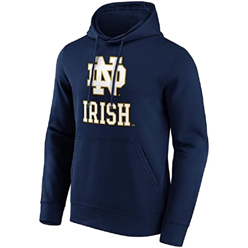 College Football Notre Dame Fighting Hoodie Kapuzenpullover Sweatshirt ** Irish Primary Logo ** Navy (as3, Alpha, xx_l, Regular, Regular) von Fanatics