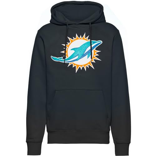 Fanatics Miami Dolphins Logo Männer Kapuzenpullover schwarz M 80% Baumwolle, 20% Polyester NFL, Sport von Fanatics