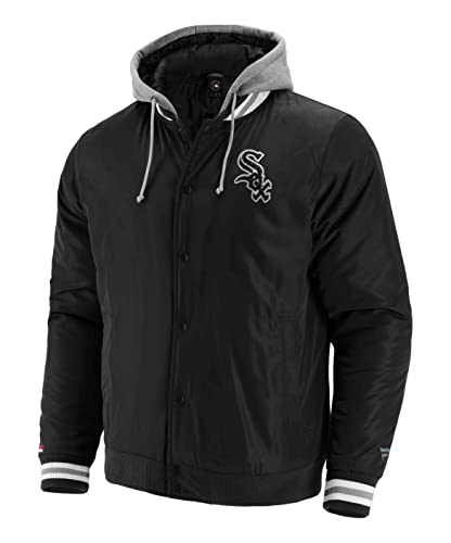 Fanatics - MLB Chicago White Sox Sateen Kapuzen Jacke Farbe Schwarz, Größe L von Fanatics