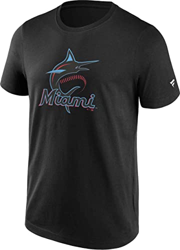 Fanatics - MLB Miami Marlins Primary Logo Graphic T-Shirt Farbe Schwarz, Größe XL von Fanatics