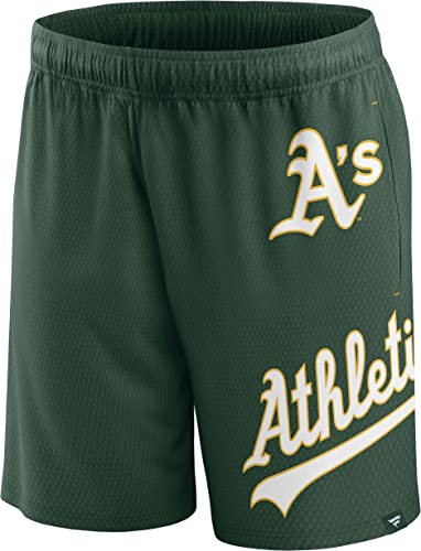 Fanatics - MLB Oakland Athletics Mesh Shorts Farbe Grün, Größe M von Fanatics