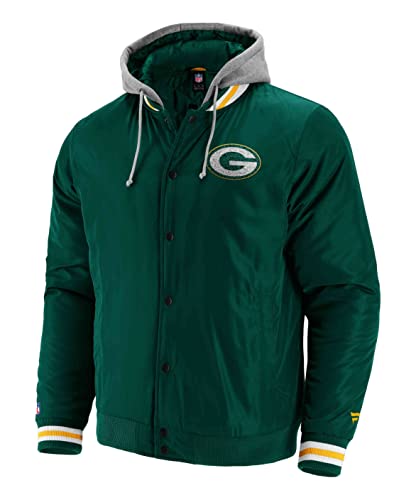 Fanatics - NFL Green Bay Packers Sateen Kapuzen Jacke Farbe Grün, Größe L von Fanatics