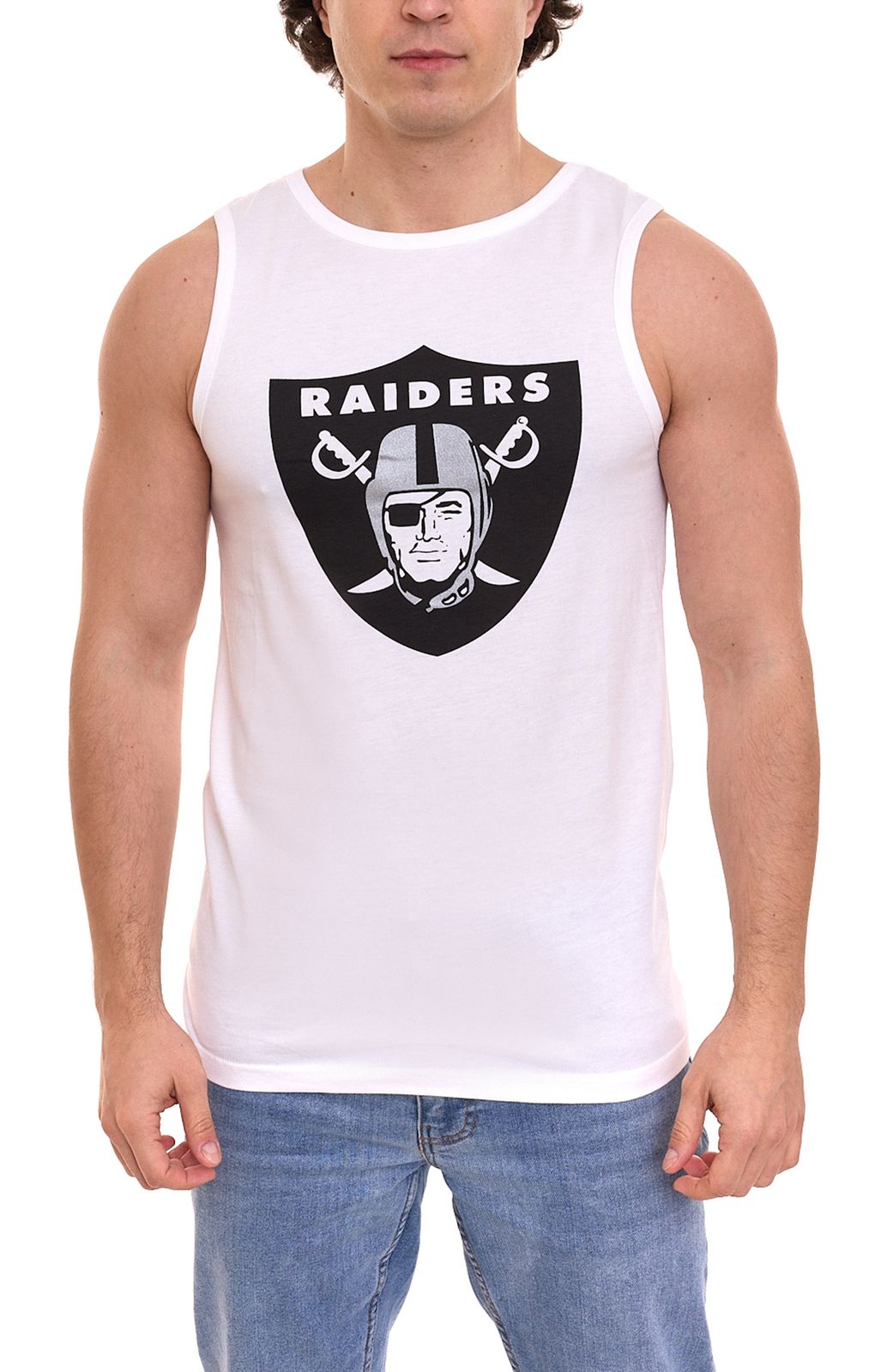 Fanatics NFL Las Vegas Oakland Raiders Herren Tank-Top ärmelloses Sport-Shirt mit Rundhalsausschnitt 1566MWHT1ADORA Weiß von Fanatics