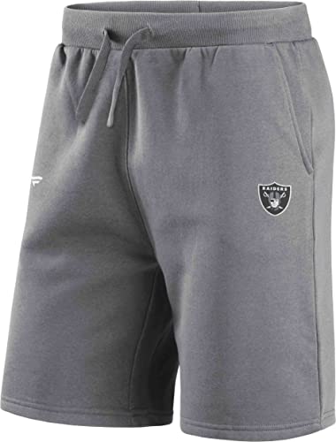 Fanatics - NFL Las Vegas Raiders Primary Logo Fleece Shorts Farbe Grau, Größe L von Fanatics