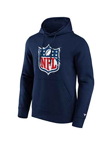 Fanatics NFL Logo Shield Hoodie Kapuzenpullover Pullover Sweatshirt ** Splatter Crest Hood ** Navy (as3, Alpha, l, Regular, Regular) von Fanatics