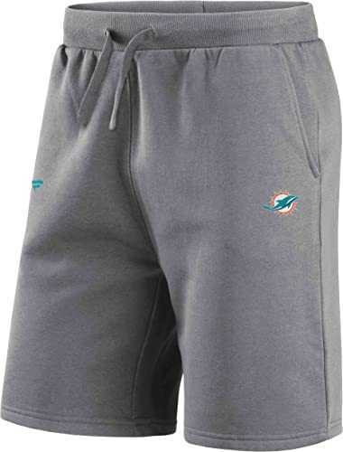Fanatics - NFL Miami Dolphins Primary Logo Fleece Shorts Farbe Grau, Größe M von Fanatics