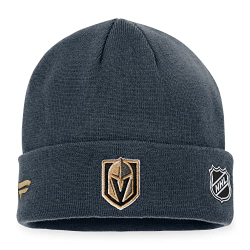 Fanatics NHL Authentic Pro Game Train Cuffed Knit Vegas Golden Knights Beanie Mütze Wollmütze von Fanatics