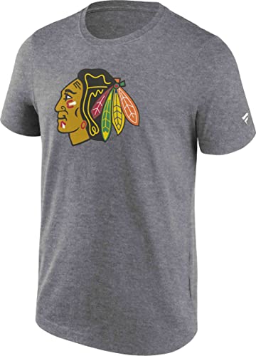 Fanatics - NHL Chicago Blackhawks Primary Logo Graphic T-Shirt Farbe Grau, Größe XL von Fanatics