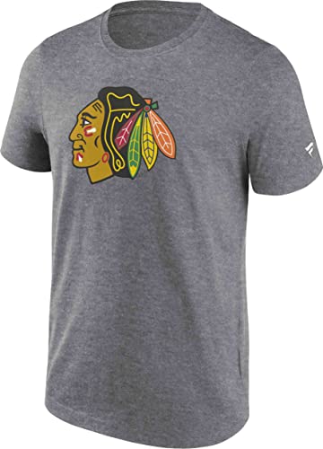Fanatics - NHL Chicago Blackhawks Primary Logo Graphic T-Shirt Farbe Grau, Größe XXL von Fanatics