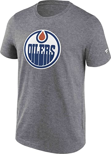 Fanatics - NHL Edmonton Oilers Primary Logo Graphic T-Shirt Farbe Grau, Größe L von Fanatics