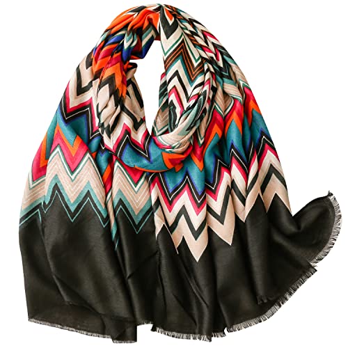 Damen Leichter Stilvoller Baumwollschal Winter Warm Schals Sommer Schal für Damen und Mädchen, Schwarz, Einheitsgröße Damen Leichter Stilvoller Baumwollschal Winter Warm Schals Sommer Schal für Damen und Mädchen, Schwarz, Einheitsgröße von Fanaztee
