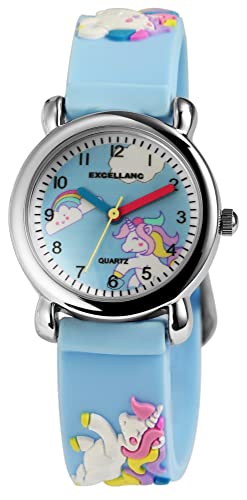 Excellanc Kinder - Uhr Silikon Armbanduhr Dornschließe Analog Quarz Einhorn 4500005 von Excellanc