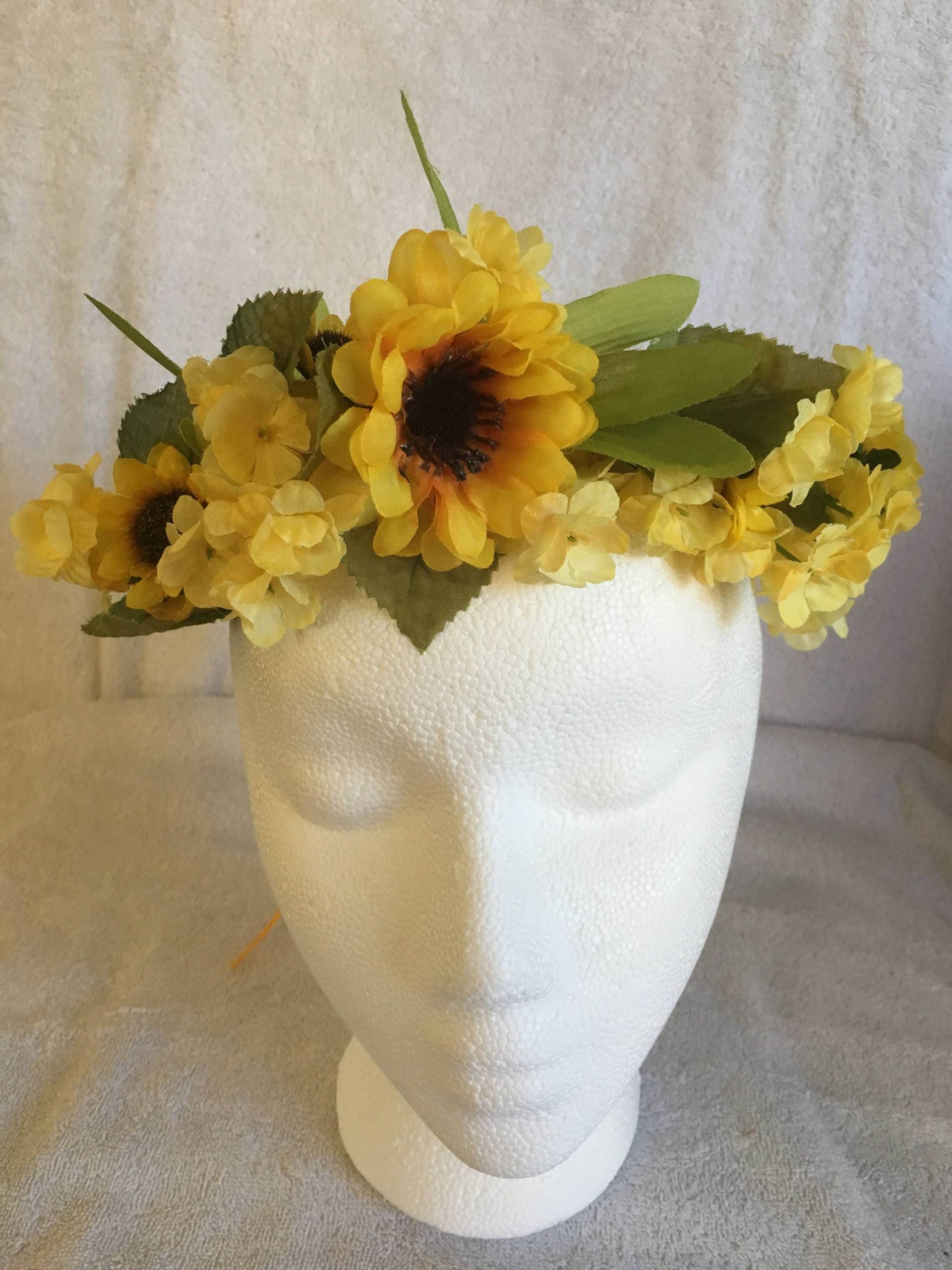 Sonnigen Sonnenblume Floral Kofpschmuck Sonnigen Sonnenblume Floral Kofpschmuck von FancifulFairyDesigns