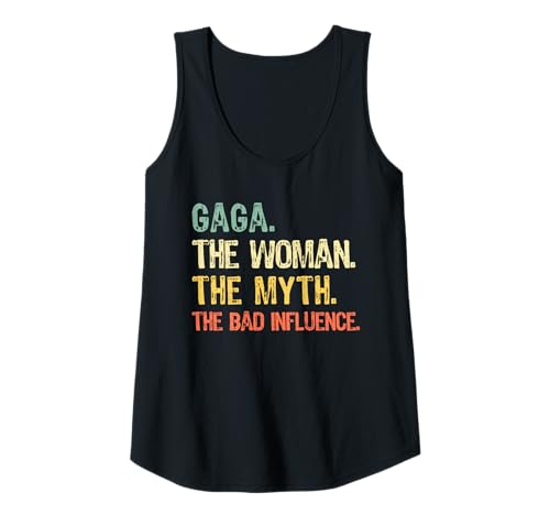 Damen Gaga The Woman The Myth The Bad Influence Funny Retro Tank Top von Fancy Grandma Mothers Day Birthday Christmas Gifts
