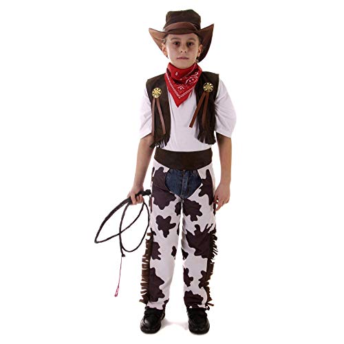 Fancy Me Jungen Kinder Cowboy Wilder Westen Sheriff Halloween Kostüm Kleid Outfit - Braun, 10-12 Years von Fancy Me