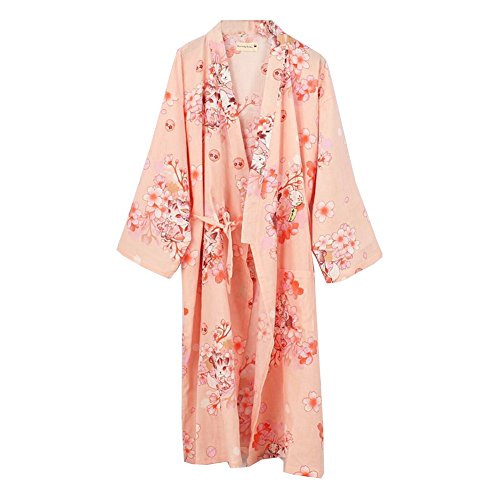 Fancy Pumpkin Damen Kimono Robe Yukata Bademantel Pyjama [Rosa Katze] von Fancy Pumpkin