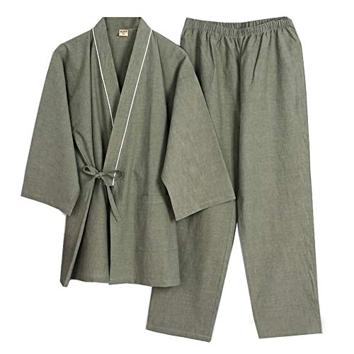 Fancy Pumpkin Hellbraun-Japanische Herren Robe Morgenmantel Nachthemd Kimono Pyjamas [Größe L] von Fancy Pumpkin