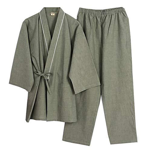 Fancy Pumpkin Hellbraun-Japanische Herren Robe Morgenmantel Nachthemd Kimono Pyjamas [Größe L] von thefancypumpkin