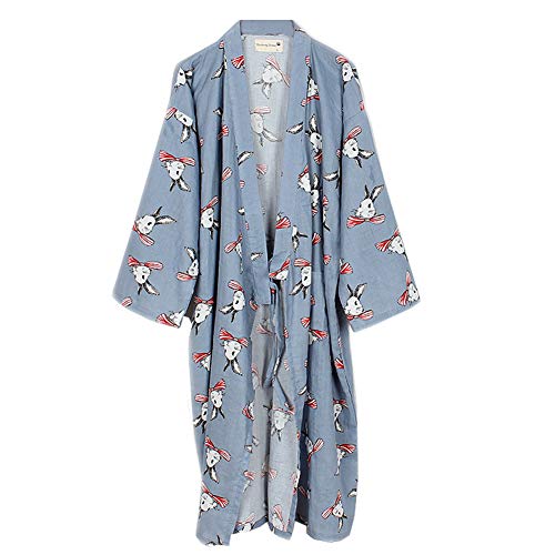 Fancy Pumpkin Japanische Frauen Robe Baumwolle Morgenmantel Kimono Pyjamas Nachthemd [Blume C] von Fancy Pumpkin