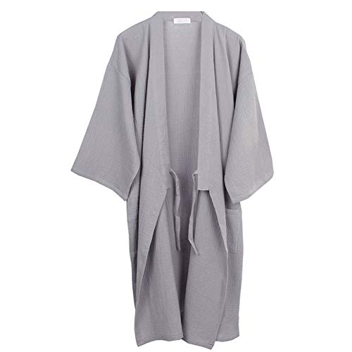 Fancy Pumpkin Japanische Herren Robe Cotton Kimono Pyjamas Nachthemd [Grau, Gr??e L] von Fancy Pumpkin