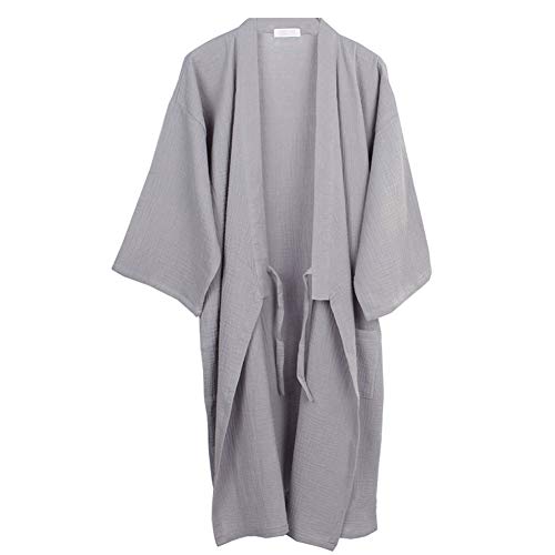 Fancy Pumpkin Japanische Herren Robe Cotton Kimono Pyjamas Nachthemd [Grau, Gr??e XL] von Fancy Pumpkin