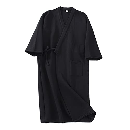 Fancy Pumpkin Japanische Herren Robe Cotton Kimono Pyjamas Nachthemd [Hellblau, Gr??e XL] von Fancy Pumpkin