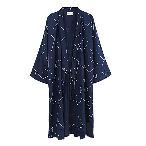 Fancy Pumpkin Japanische Männer Robe Baumwolle Morgenmantel Kimono Pyjamas Nachthemd [# 0A Größe L] von thefancypumpkin