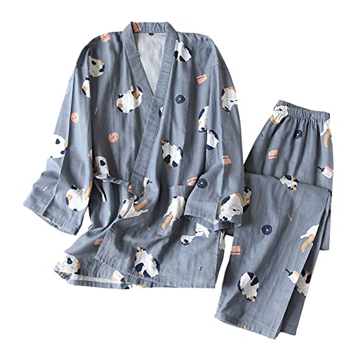 Japanese Style Wonen Baumwoll-Morgenmantel Gaze Kimono Pyjamas Anzug- # 0D von Fancy Pumpkin