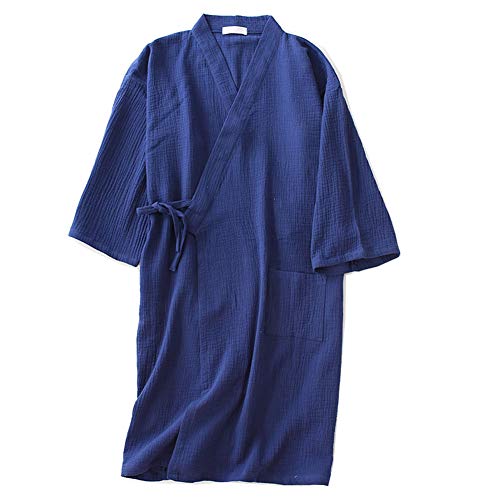 Männer Japanische Stil Robes Pure Baumwolle Kimono Robe Bademantel Pyjamas # 04 von Fancy Pumpkin