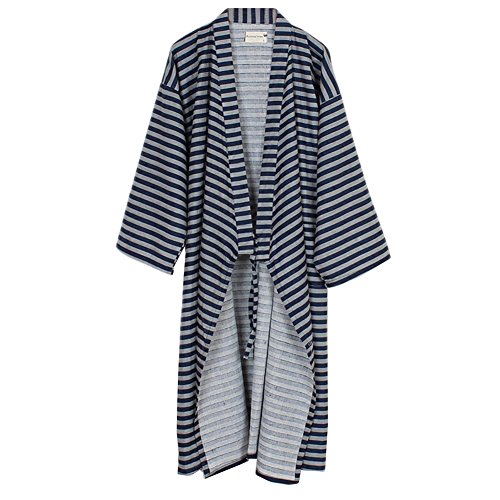 Fancy Pumpkin Herren-Bademantel „Yukata“, Kimonomantel, Saunamantel Gr. L, Navy1022 von thefancypumpkin