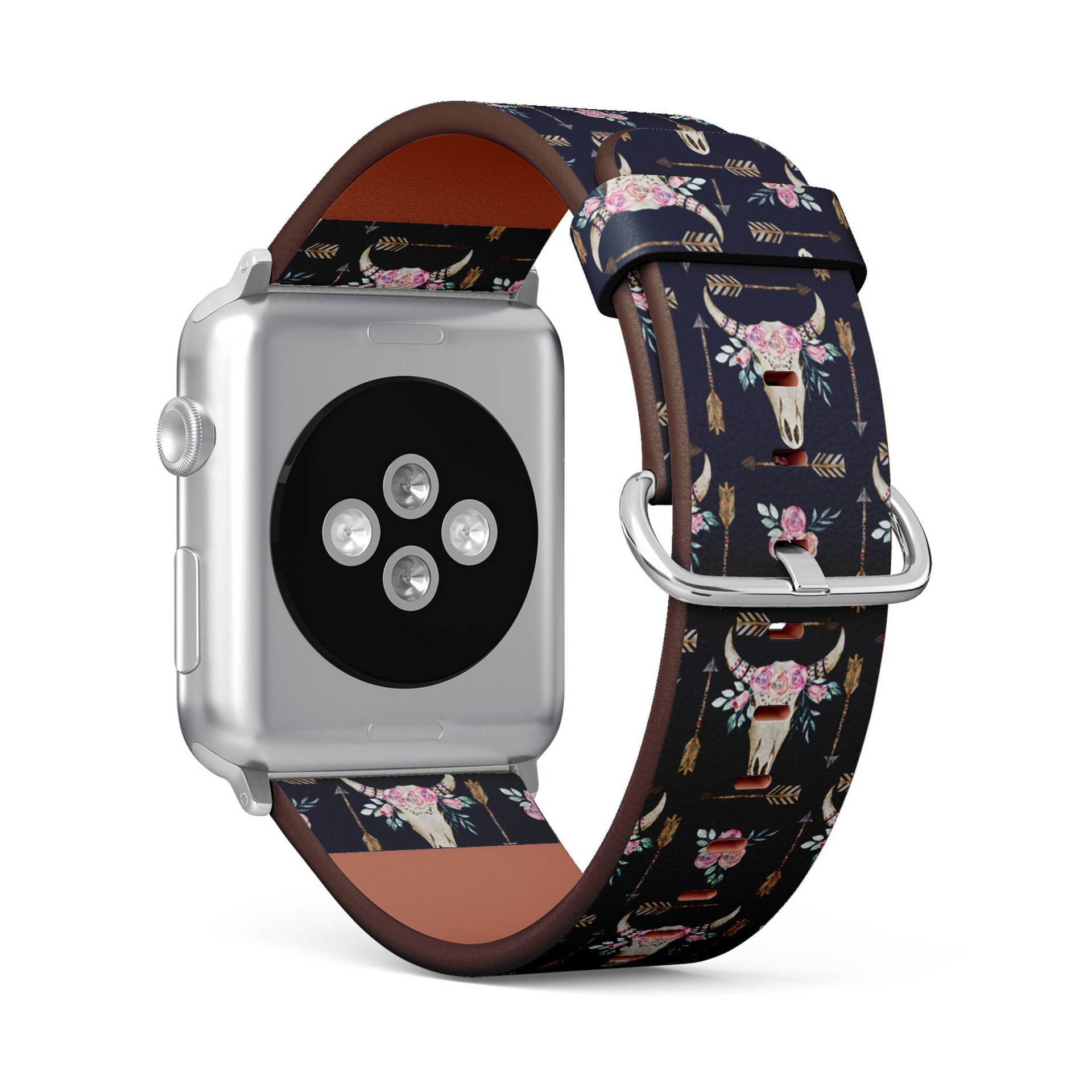 Aquarell Hirschgeweih Print, Apple Watch Band | 38mm/40mm/41mm/42mm/49mm, Veganes Kunstleder Uhrenarmband von FancyCustomsBoutique