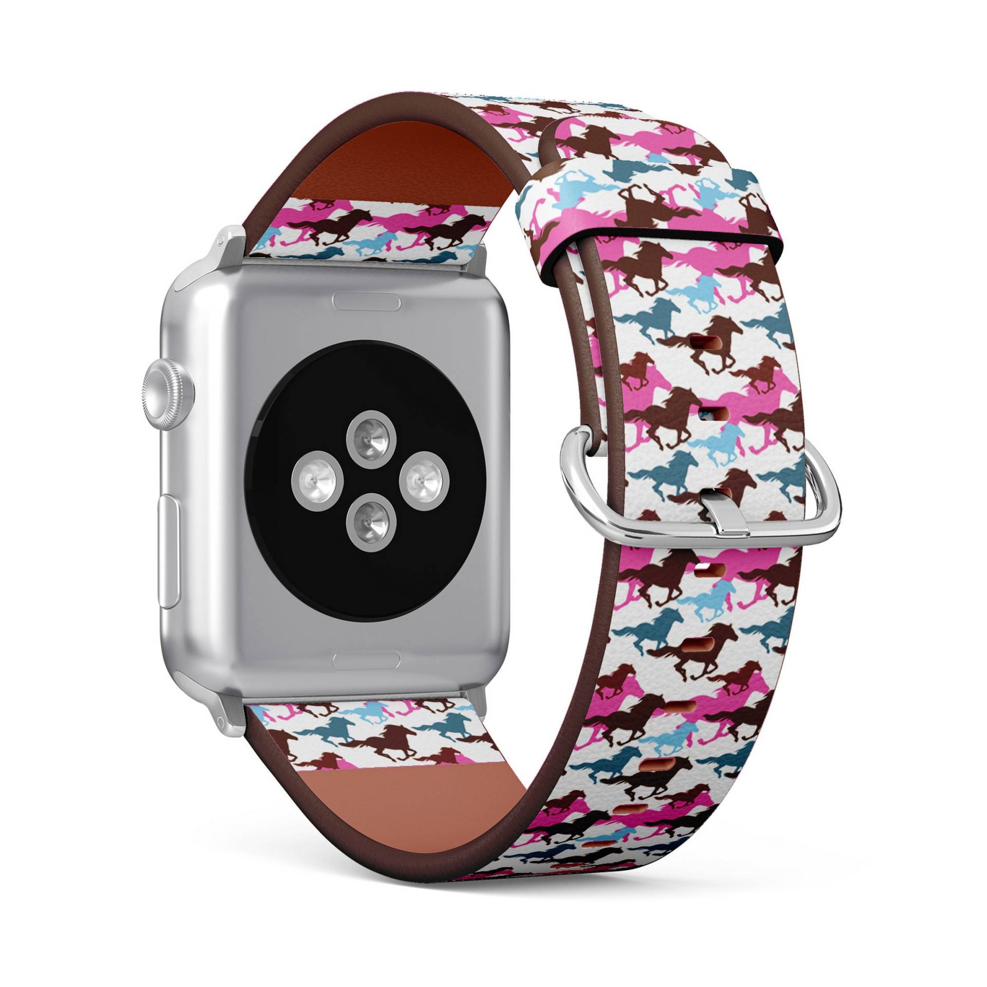 Buntes Pferde Print, Apple Uhrenarmband | 38mm/40mm/41mm/42mm/49mm, Armband Aus Veganem Kunstleder von FancyCustomsBoutique