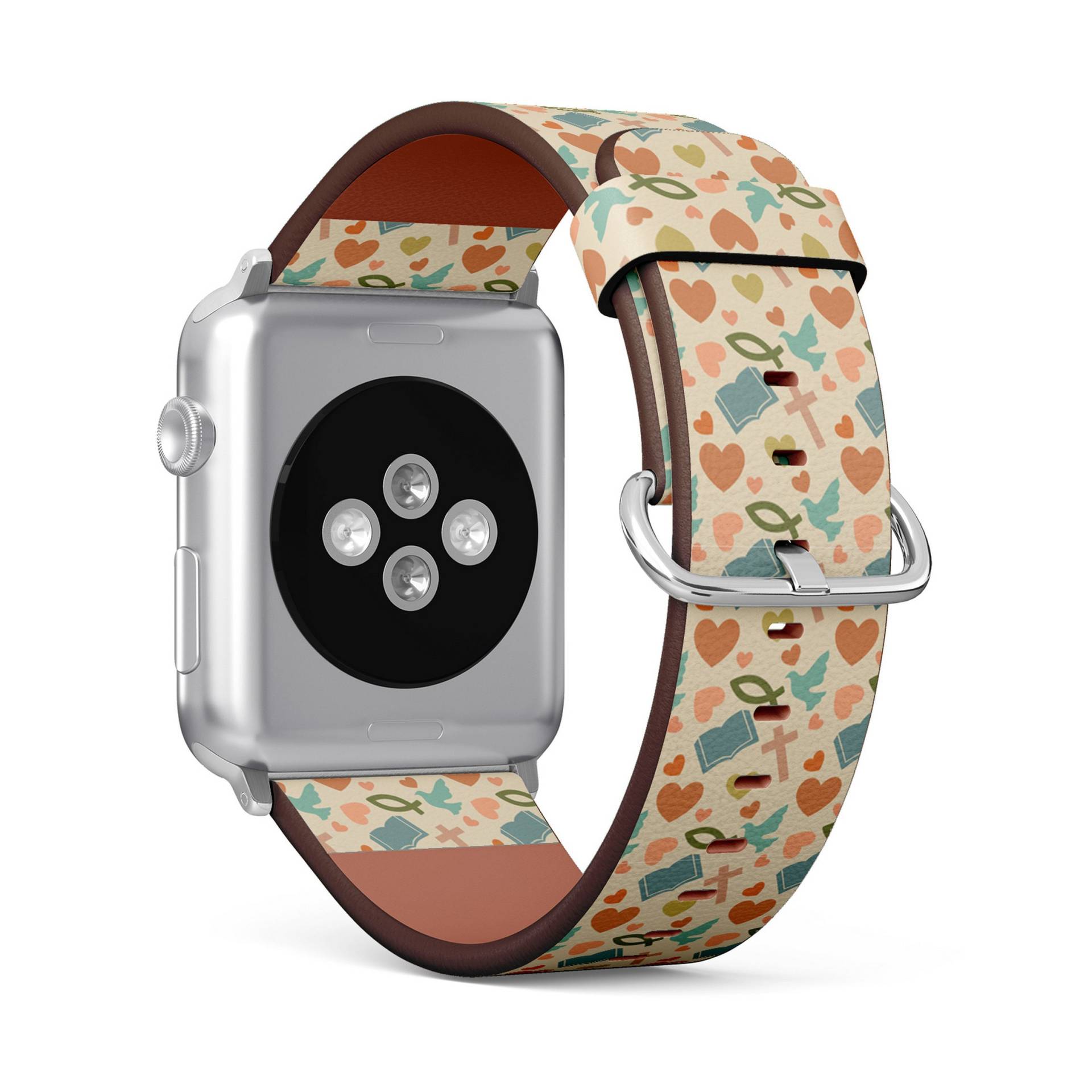 Christliche Symbole Print, Apple Watch Band | 38mm/40mm/41mm/42mm/49mm, Armband Aus Veganem Kunstleder von FancyCustomsBoutique