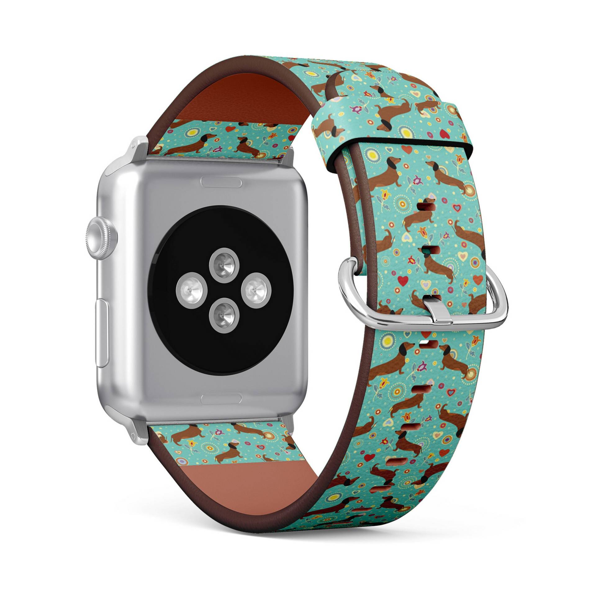 Dackel Süßer Hund Welpe Print, Apple Watch Band | 38mm/40mm 41mm 42mm 44mm 45mm, Veganes Armband Aus Kunstleder von FancyCustomsBoutique