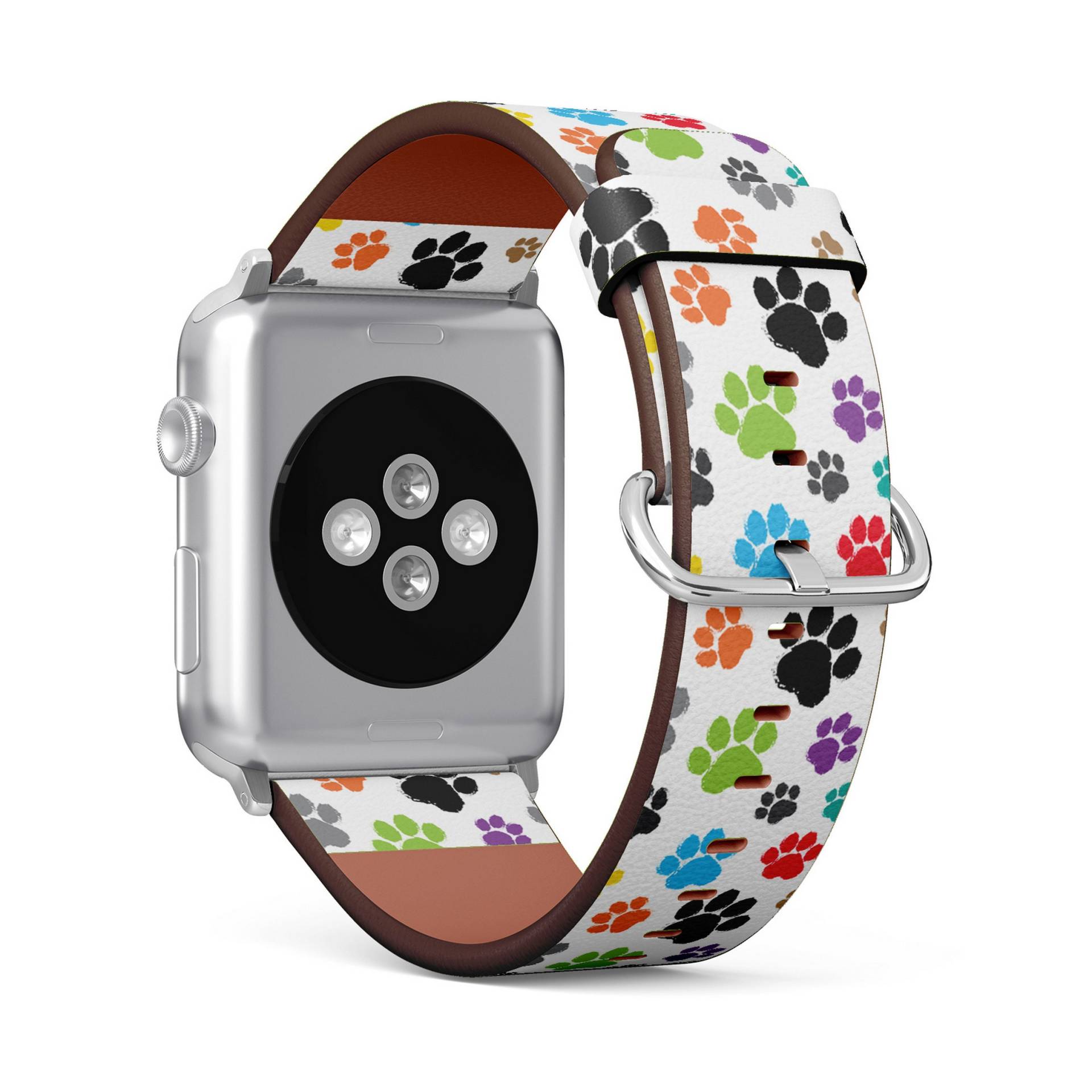 Farbenfrohes Silhouette Animal Print, Apple Watch Band | 38mm/40mm/41mm/42mm/49mm, Veganes Kunstleder Uhrenarmband von FancyCustomsBoutique