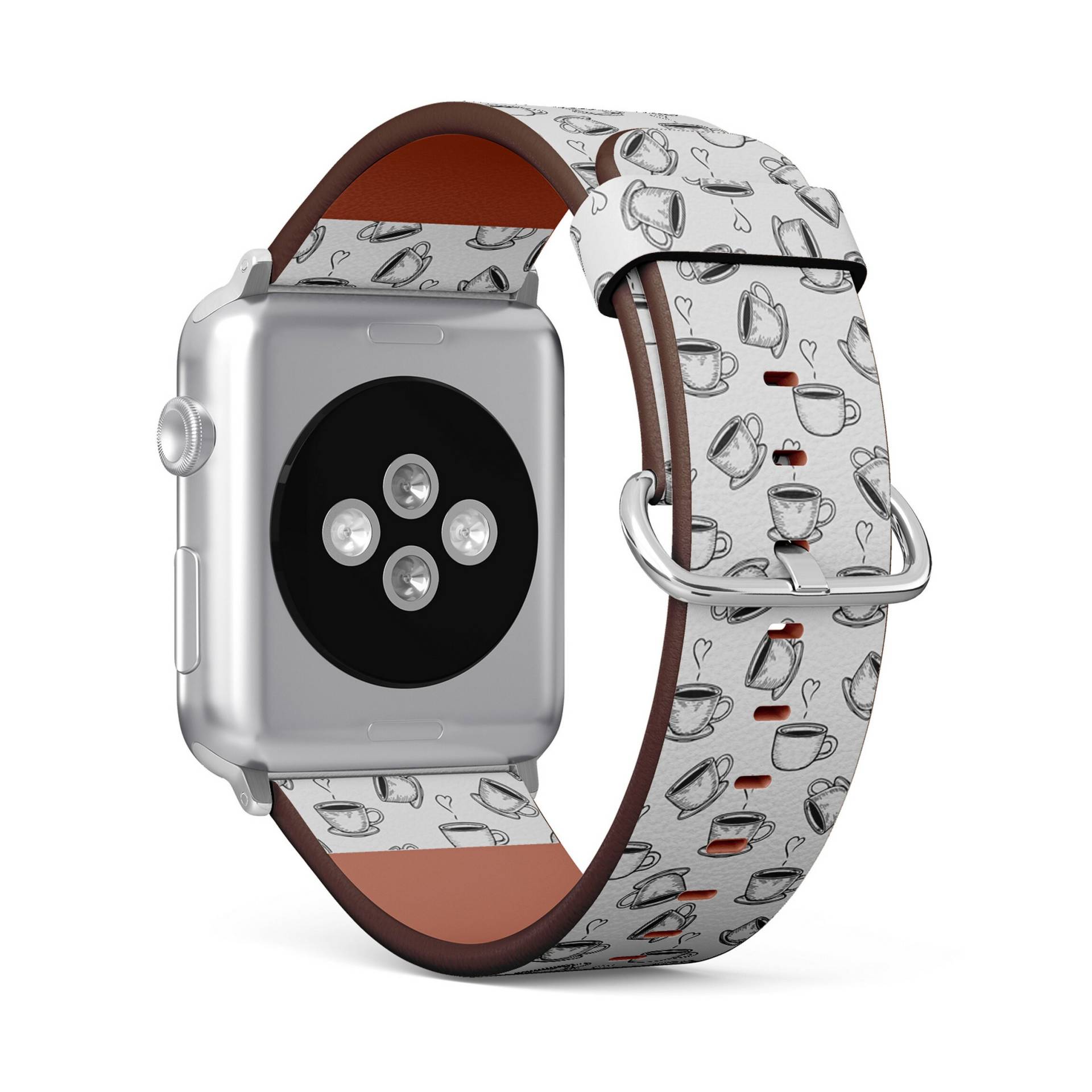 Kaffeetasse Gravur Print, Apple Watch Band | 38mm/40mm/41mm/42mm/49mm, Uhrenarmband Aus Veganem Kunstleder von FancyCustomsBoutique