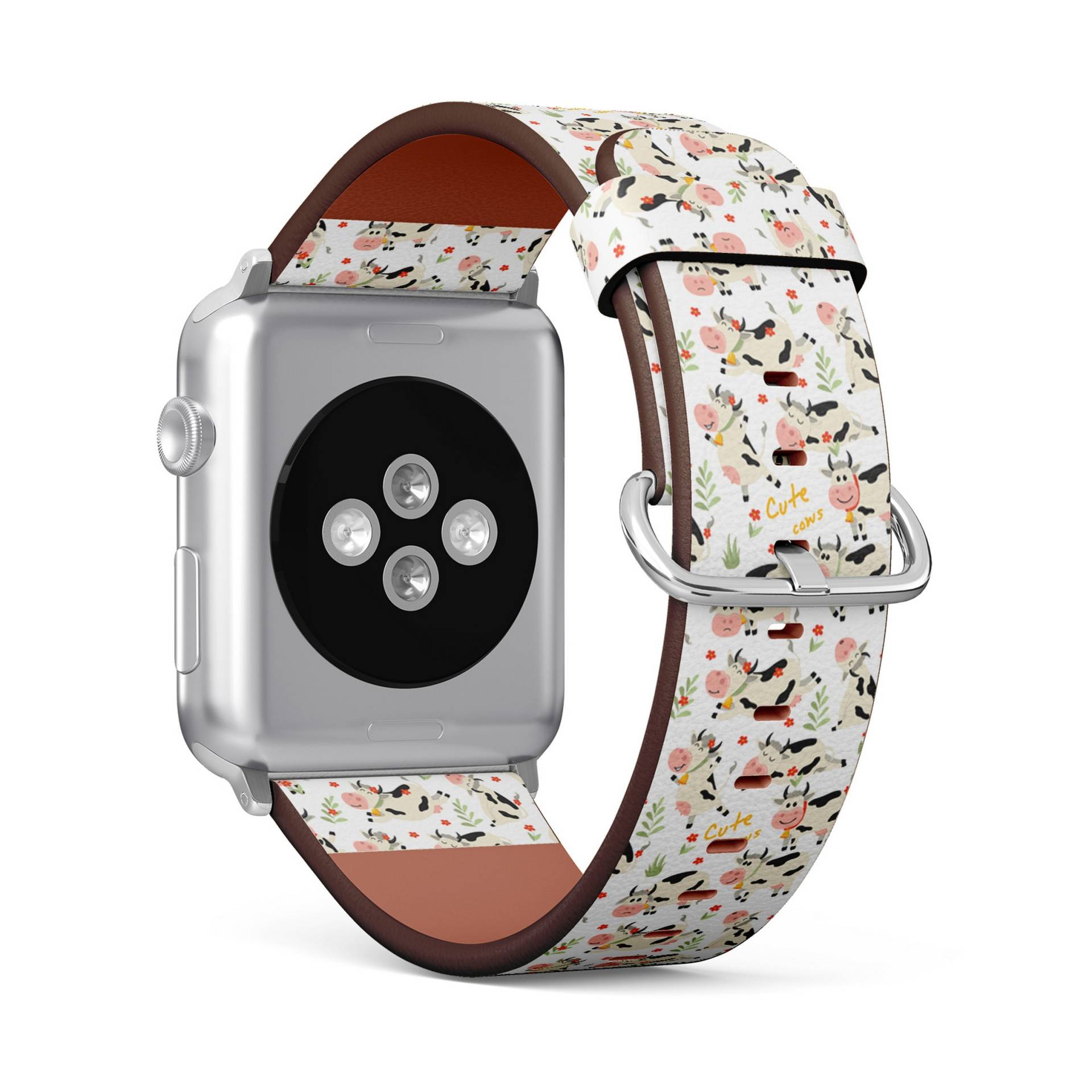 Niedliche Kühe Charakter Print, Apple Watch Band | 38mm/40mm 41mm 42mm 49mm, Armband Aus Veganem Kunstleder von FancyCustomsBoutique