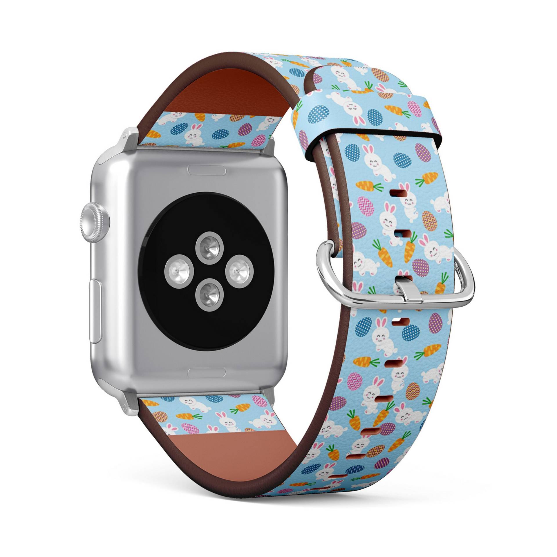 Niedliches Ostereier-Kaninchen Muster Print, Apple Watch Band | 38mm/40mm 41mm 42mm 49mm, Armband Aus Veganem Kunstleder von FancyCustomsBoutique