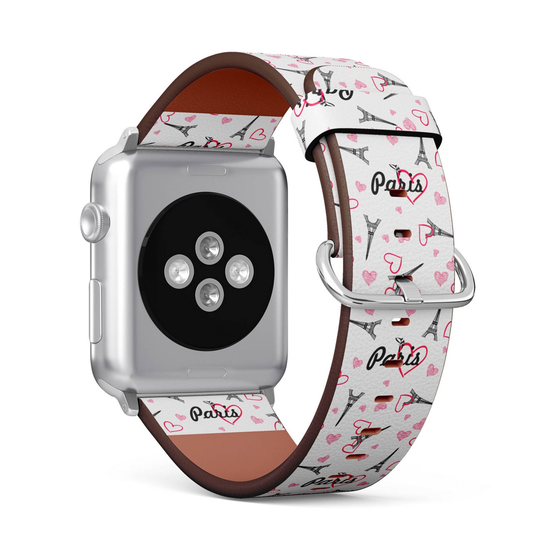 Paris Eiffelturm Print, Apple Watch Band | 38mm/40mm/41mm/42mm/49mm, Uhrenarmband Aus Veganem Kunstleder von FancyCustomsBoutique