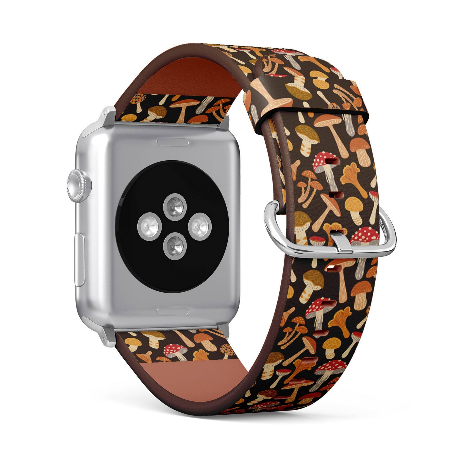 Pilze Bunter Print, Apple Watch Band | 38mm/40mm 41mm 42mm 49mm, Armband Aus Veganem Kunstleder von FancyCustomsBoutique