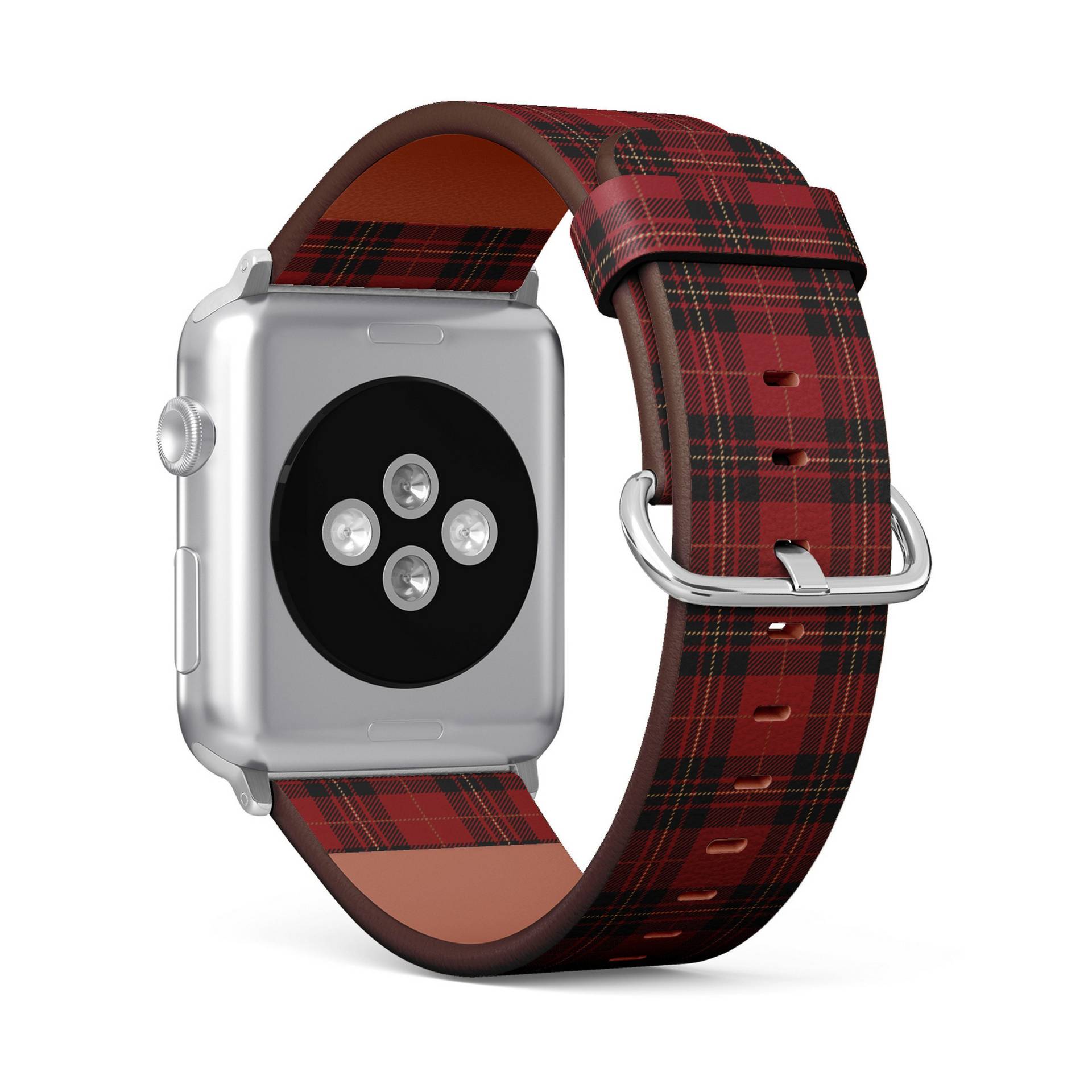 Rotes Tartan-Kariertes Schottenmuster, Apple-Uhrenarmband | 38mm/40mm 41mm 42mm 49mm, Armband Aus Veganem Kunstleder von FancyCustomsBoutique