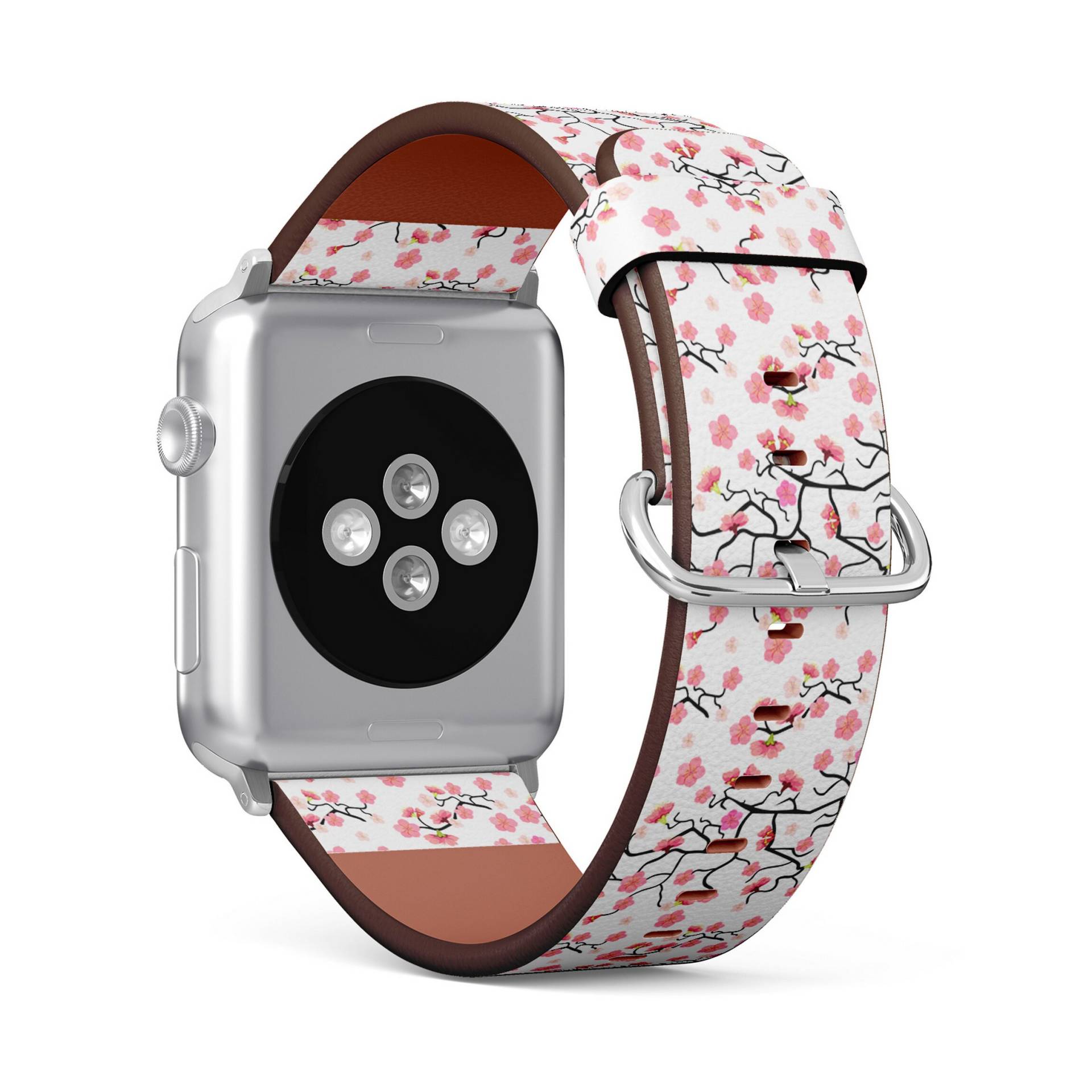 Sakura Cherry Blossom Print, Apple Watch Band | 38mm/40mm/41mm/42mm/49mm, Armband Aus Veganem Kunstleder von FancyCustomsBoutique