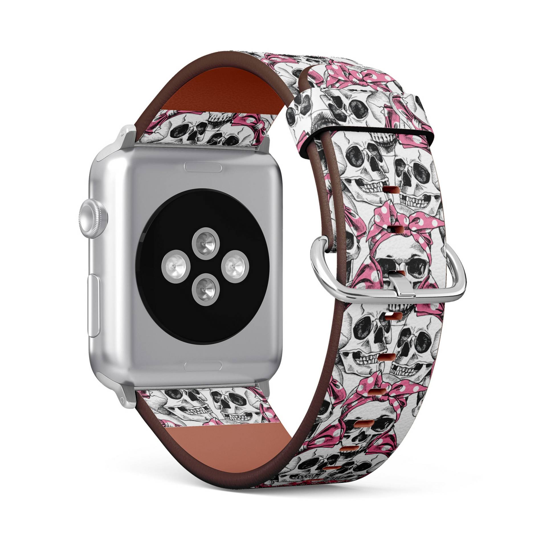 Skull Pink Print, Apple Watch Band | 38mm/40mm/41mm/42mm/44mm/45mm, Armband Aus Veganem Kunstleder von FancyCustomsBoutique