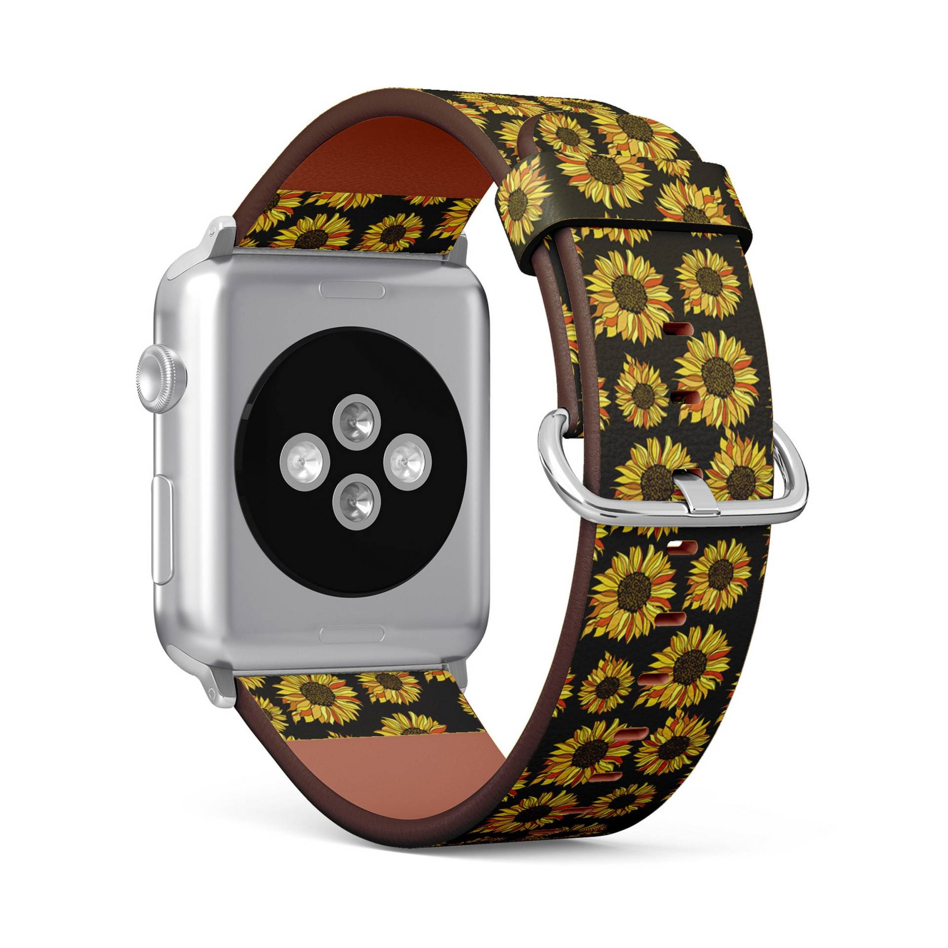 Sonnenblumen Druck, Apple Watch Band | 38mm/40mm 41mm 42mm 49mm, Veganes Armband Aus Kunstleder von FancyCustomsBoutique