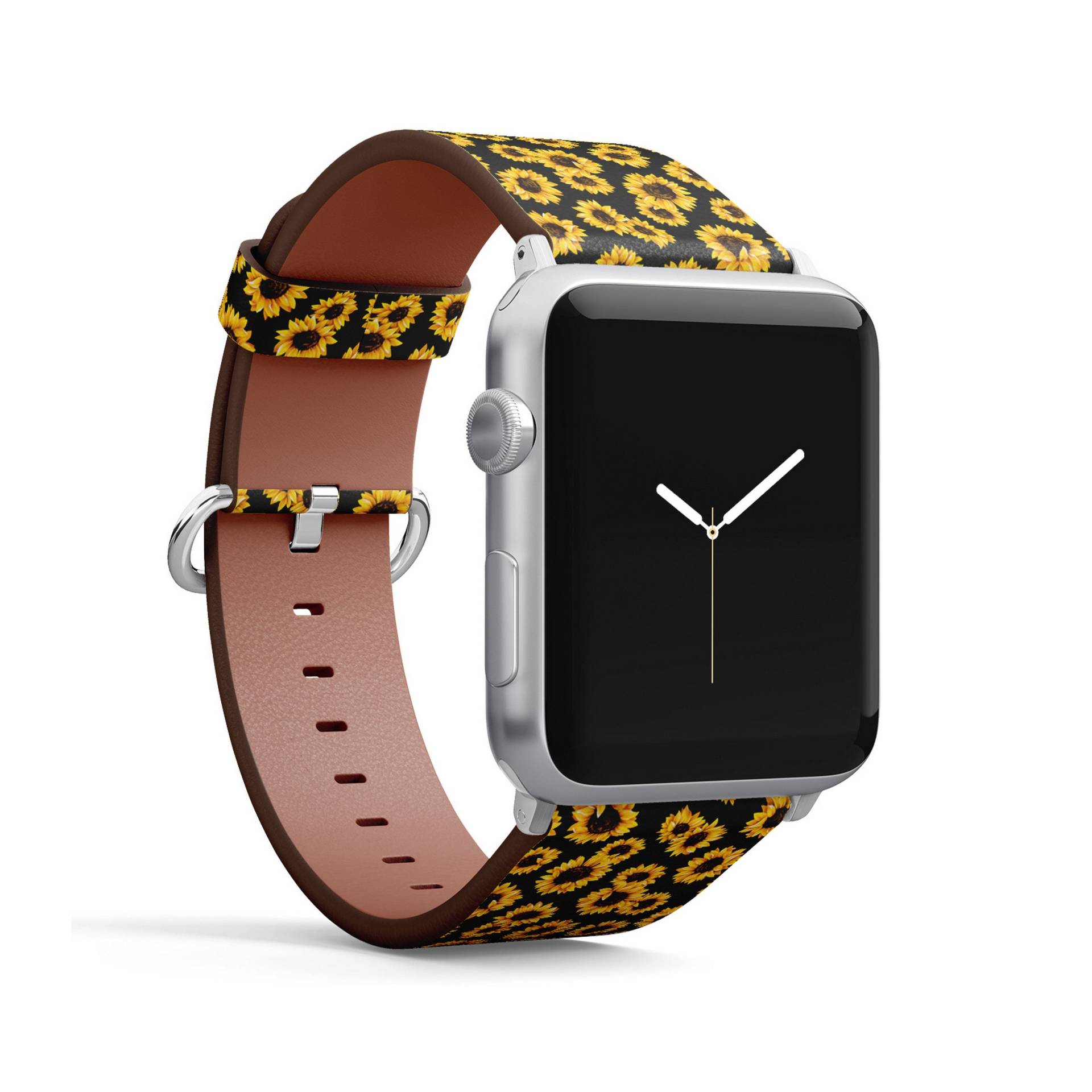 Sonnenblumen-Print, Apple Watch Band | 38mm/40mm/41mm/42mm/49mm, Armband Aus Veganem Kunstleder von FancyCustomsBoutique