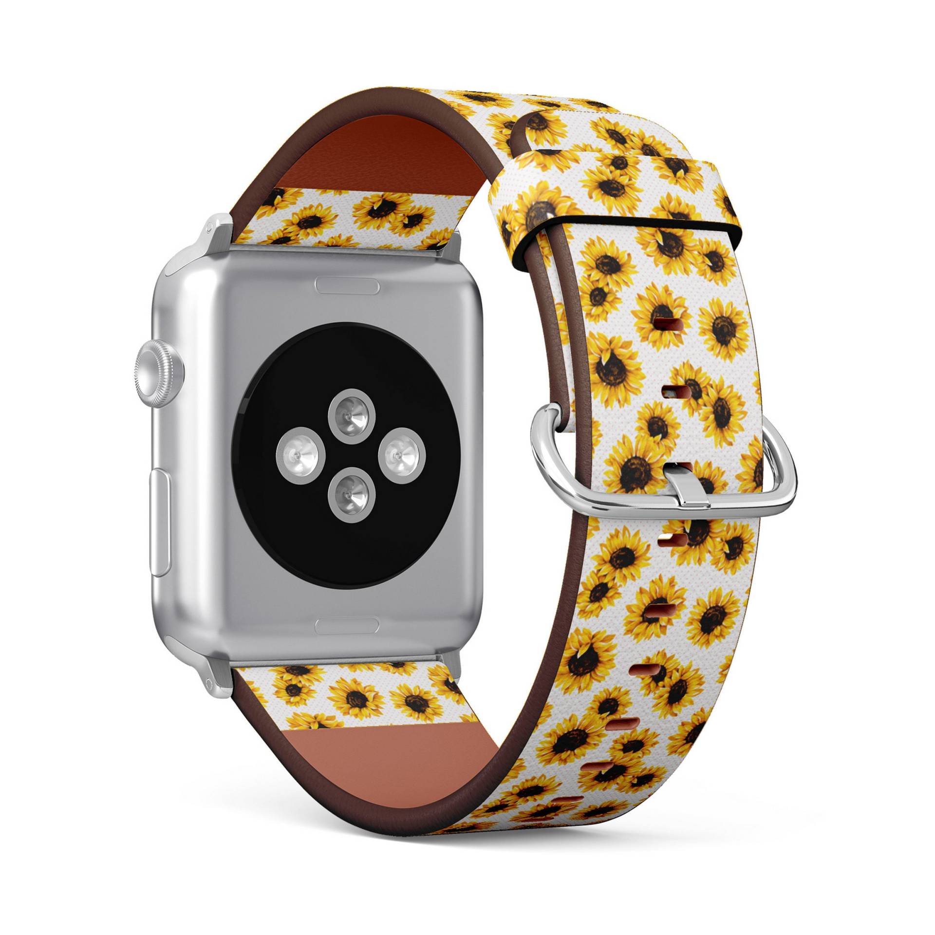 Sonnenblumen Print, Apple Watch Band | 38mm/40mm 41mm 42mm 49mm, Veganes Armband Aus Kunstleder von FancyCustomsBoutique