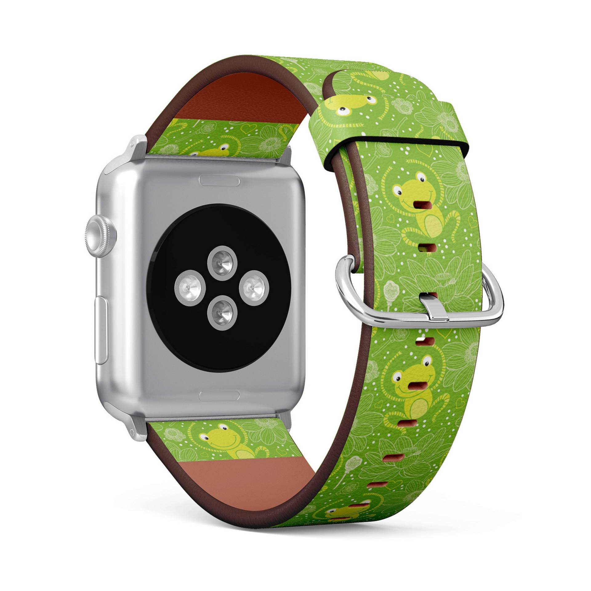 Süßer Grüner Frosch Print, Apple Watch Band | 38mm/40mm 41mm 42mm 49mm, Armband Aus Veganem Kunstleder von FancyCustomsBoutique