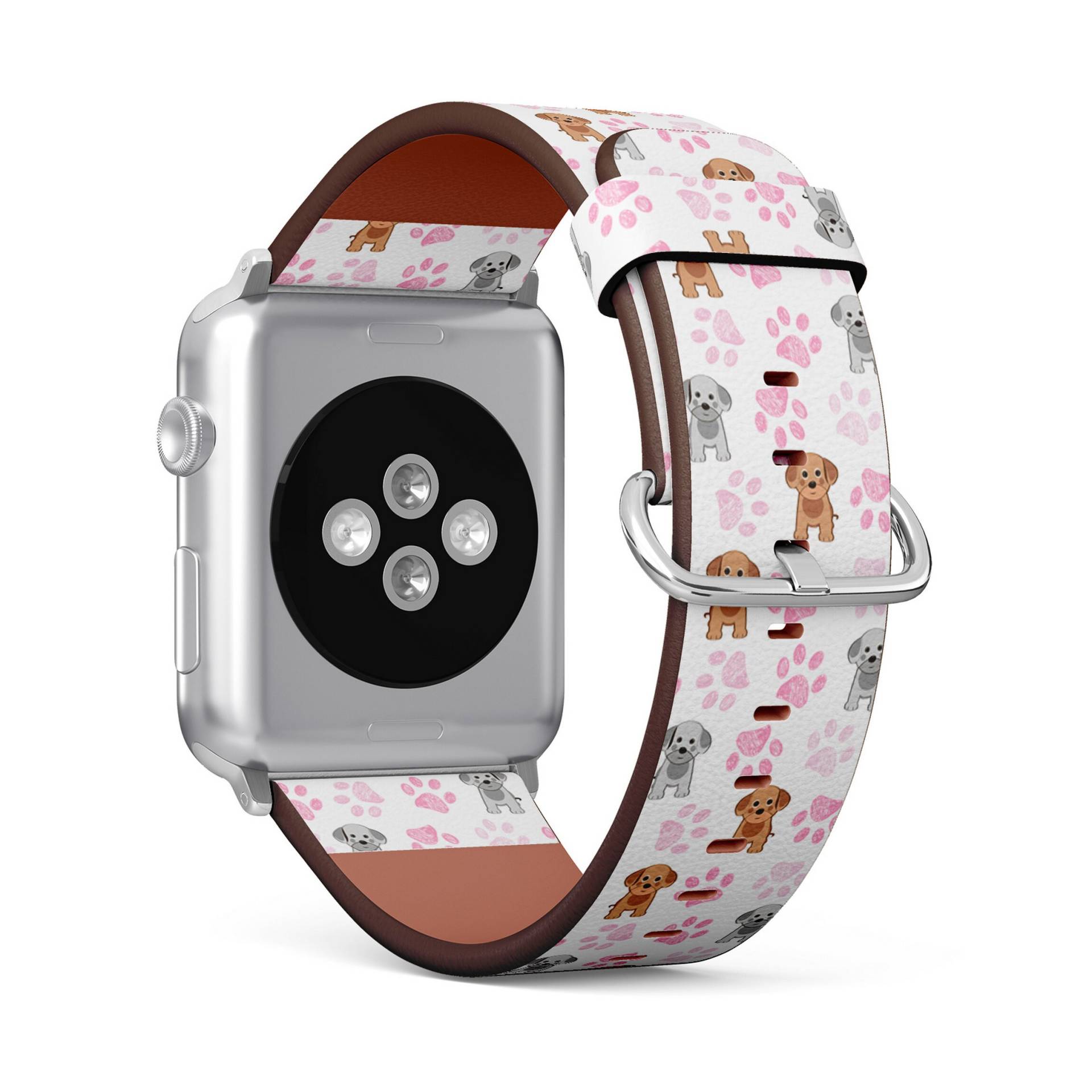 Süßer Hund Doodle Pfotenabdruck, Apple Watch Band | 38mm/40mm 41mm 42mm 49mm, Vegan Kunstleder Uhrenarmband Armband von FancyCustomsBoutique