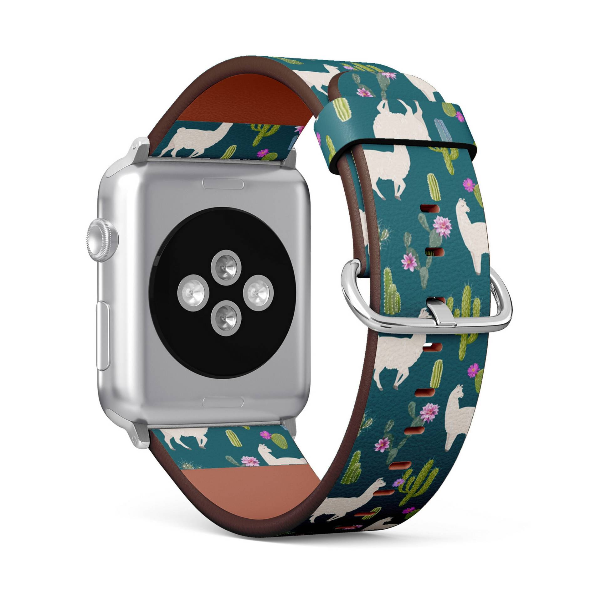 Süßer Lama Kaktus Print, Apple Watch Band | 38mm/40mm/41mm/42mm/44mm/45mm, Armband Aus Veganem Kunstleder von FancyCustomsBoutique