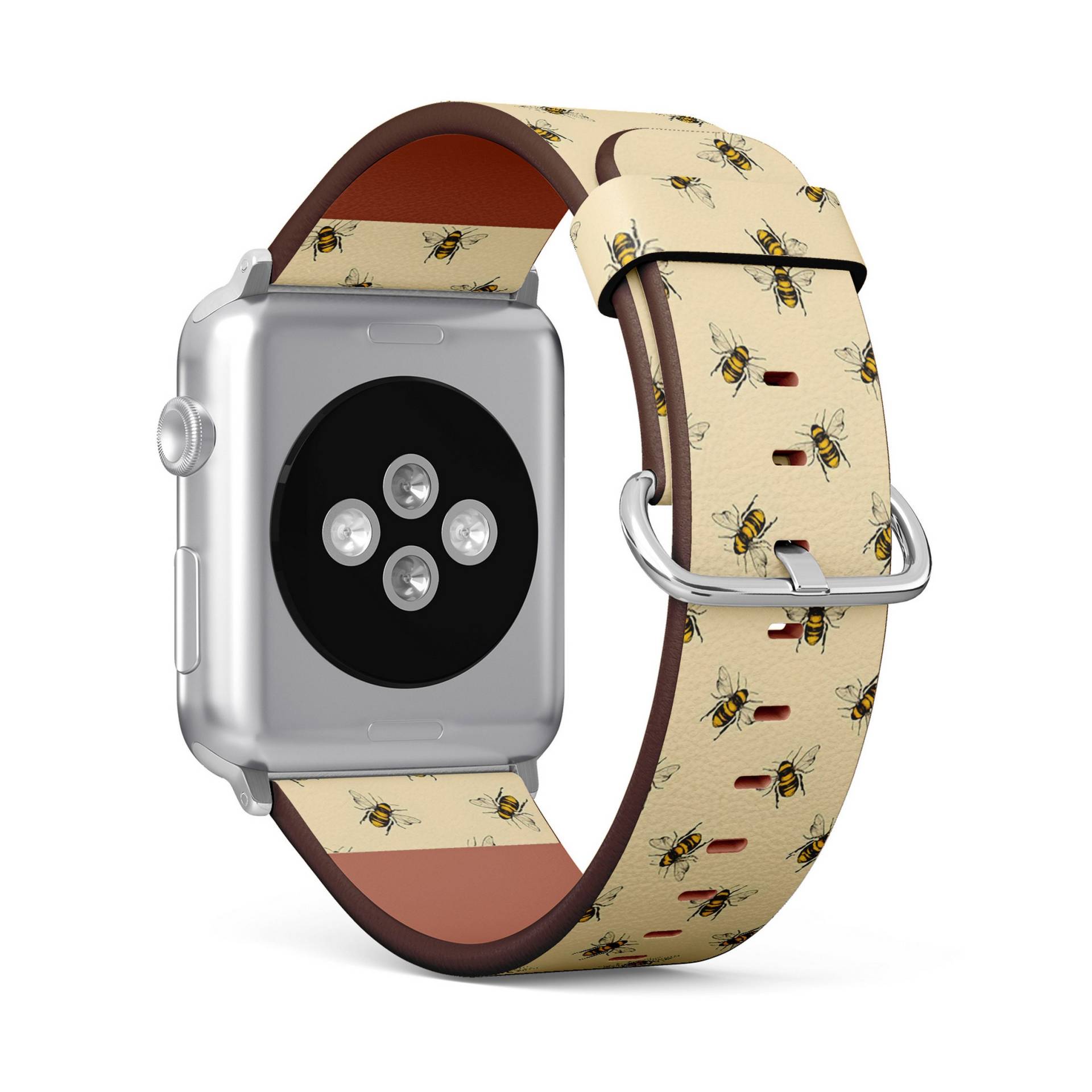 Süßes Honey Bee Print, Apple Watch Band | 38mm/40mm/41mm/42mm/49mm, Armband Aus Veganem Kunstleder von FancyCustomsBoutique